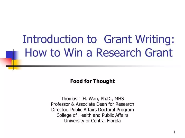 win a research grant