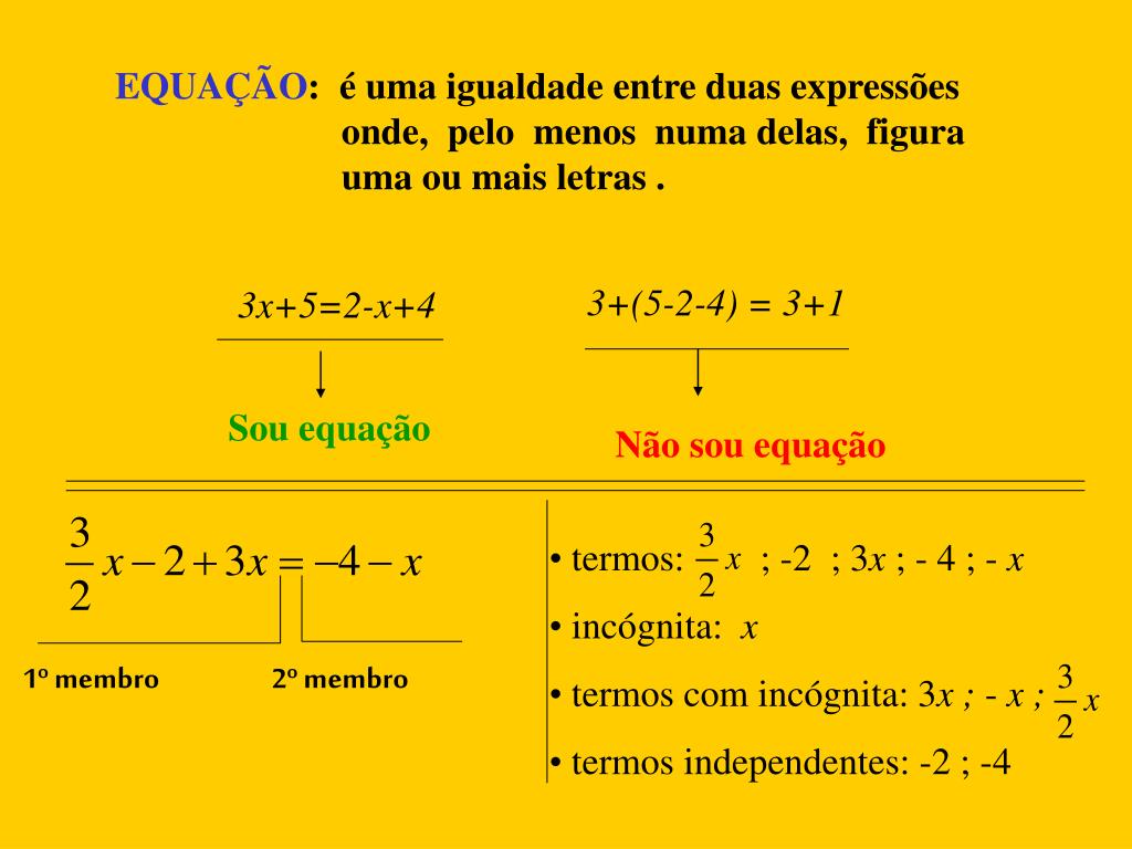 Equações de 1 grau com uma incógnica