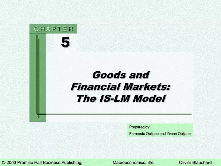 goods and financial markets the is lm model n.