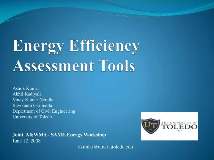 energy efficiency assessment tools n.