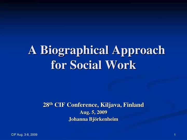 a biographical approach for social work n.