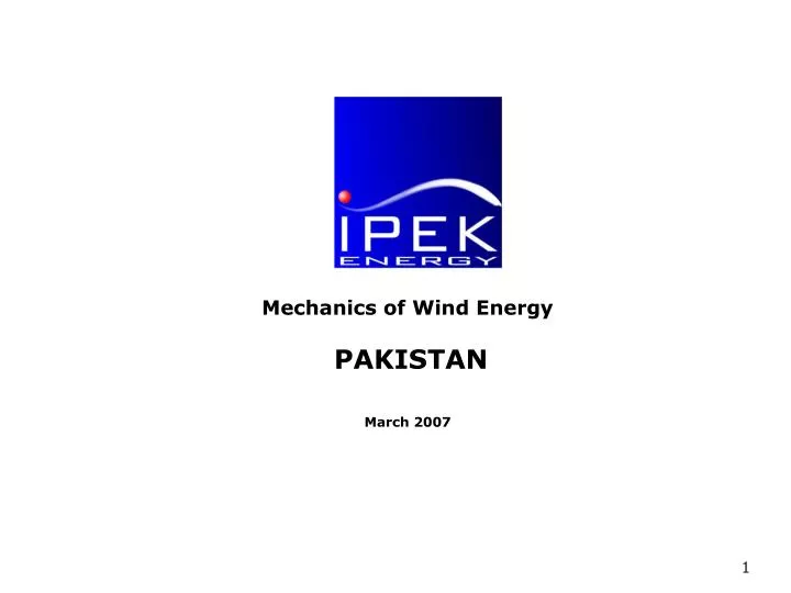 pakistan wind energy basics november 2006 n.