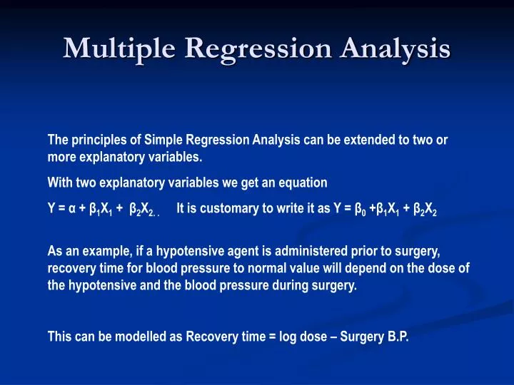 regression analysis in research proposal