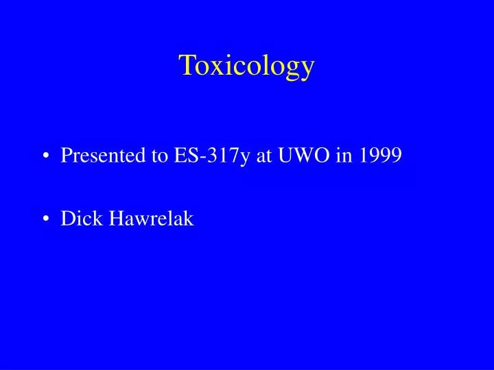 toxicology n.