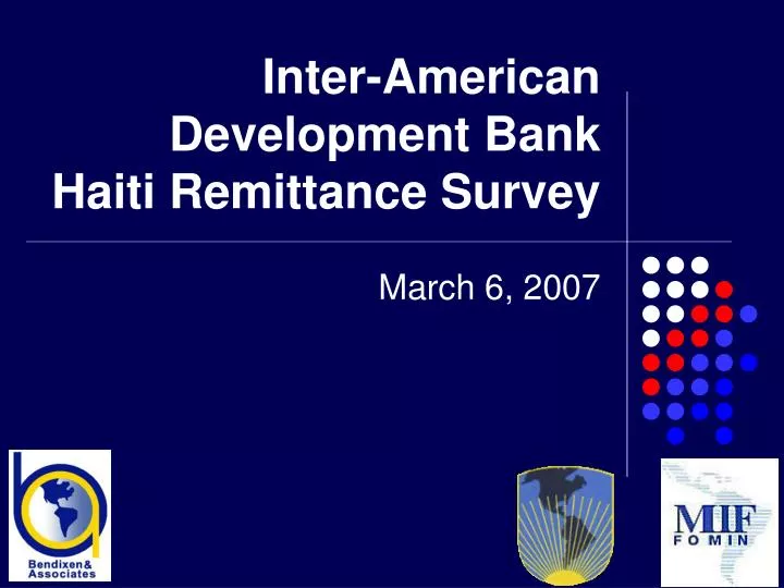 inter american development bank haiti remittance survey n.