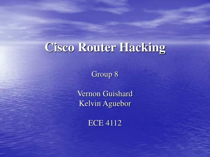 PPT - Cisco Router Hacking PowerPoint Presentation, free download - ID ...