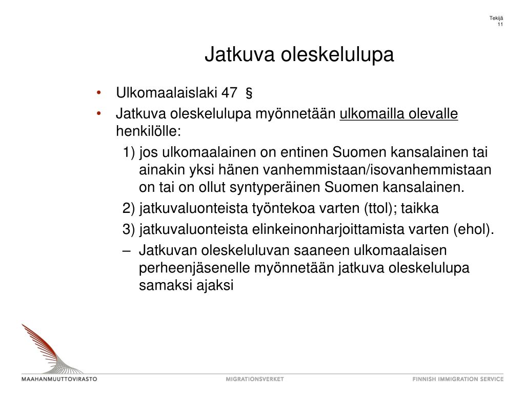 Ppt oleskeluluvat powerpoint presentation free download id 369884