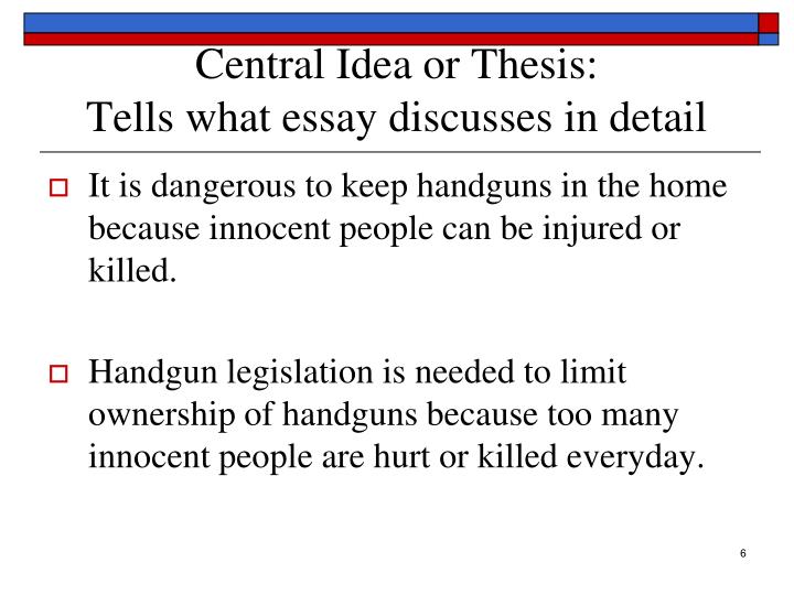 central idea and thesis