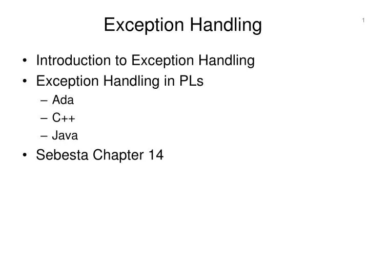 PPT - Exception Handling PowerPoint Presentation, free download - ID:370465