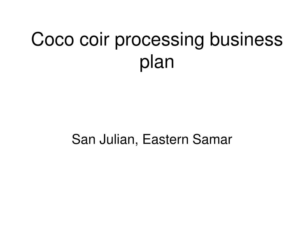 business plan for coir industry