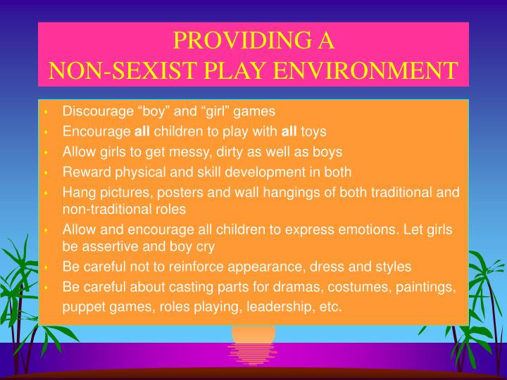 providing a non sexist play environment n.