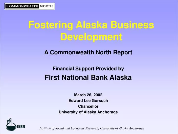 fostering alaska business development n.