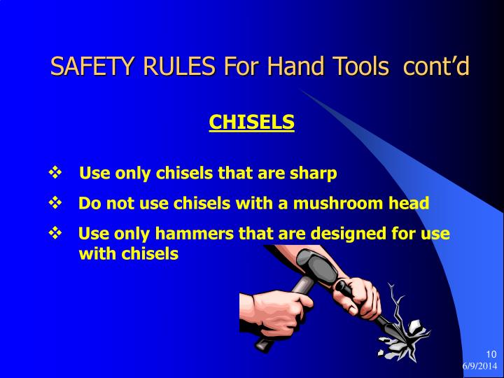 PPT HAND AND POWER TOOL SAFETY PowerPoint Presentation ID370671