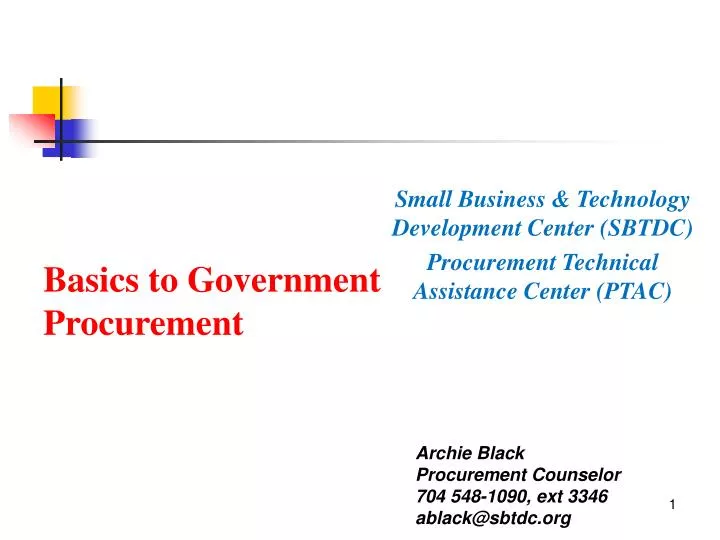 basics to government procurement n.