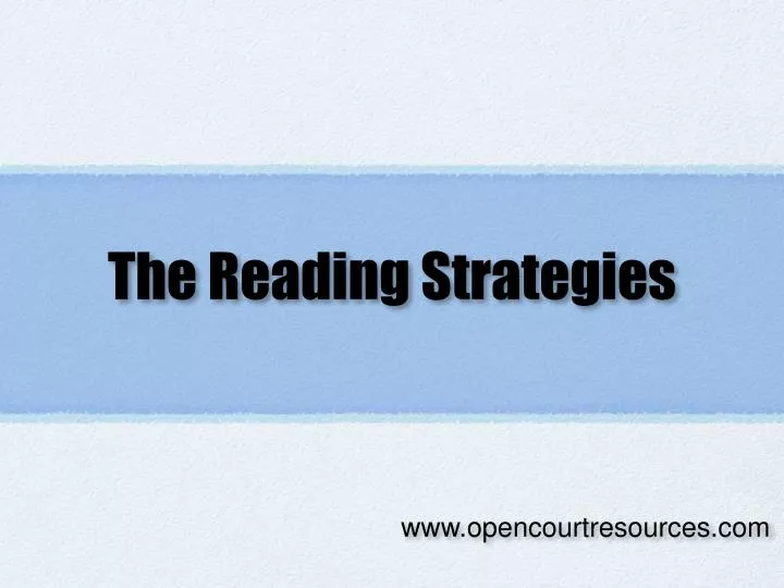 the reading strategies n.