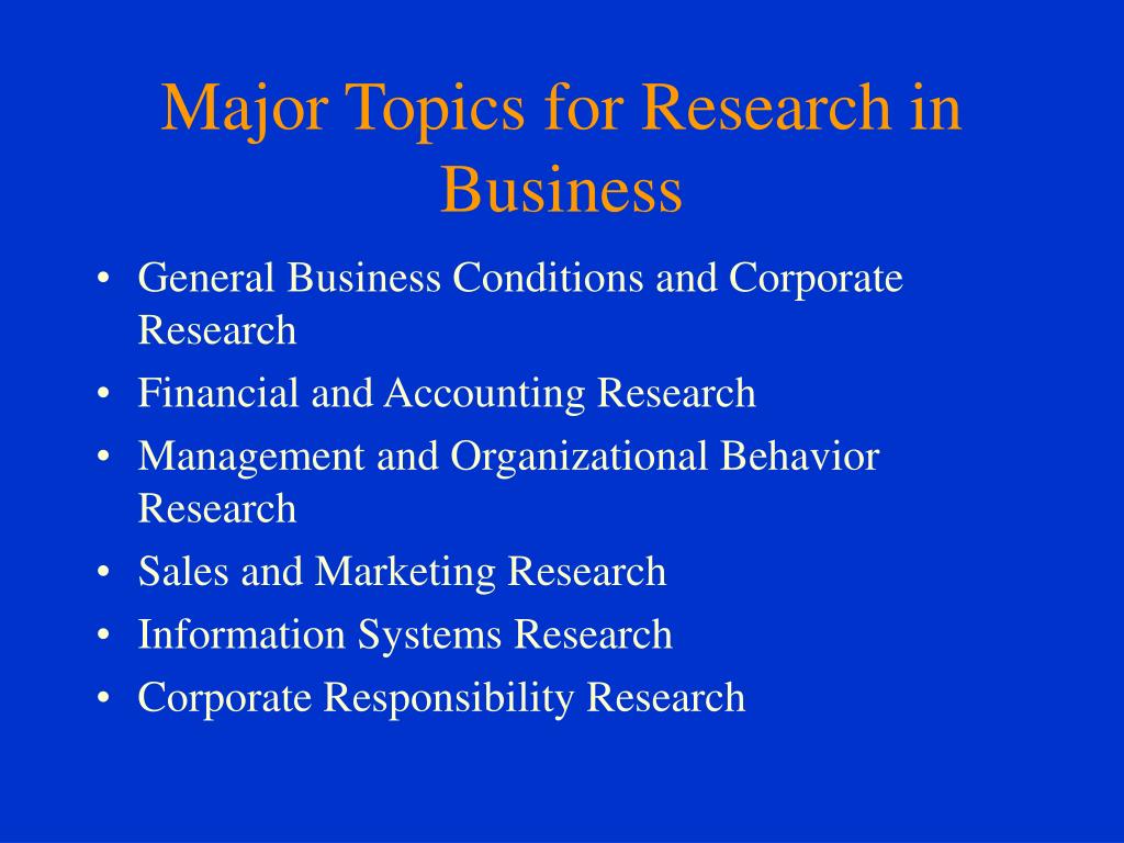 Research topics