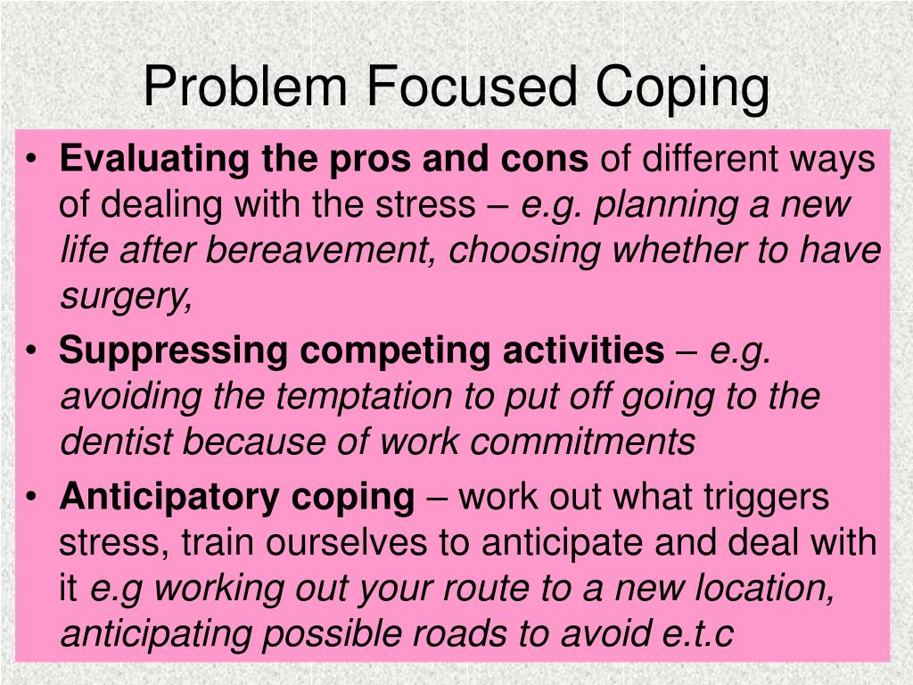 problem focused coping research