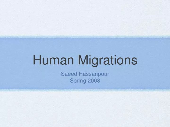 human migrations n.