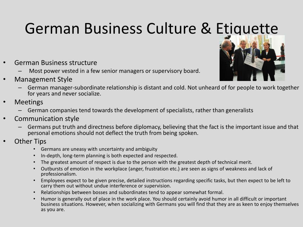 business etiquette in germany presentation