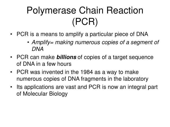 polymerase chain reaction pcr n.
