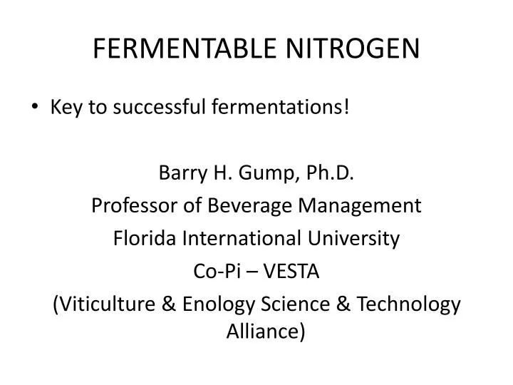 fermentable nitrogen n.