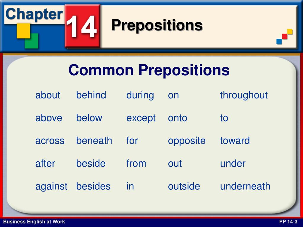 Know preposition. Common prepositions. Work prepositions. Particular prepositions. Work with prepositions.