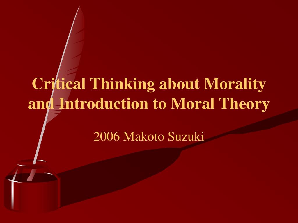 morality definition critical thinking