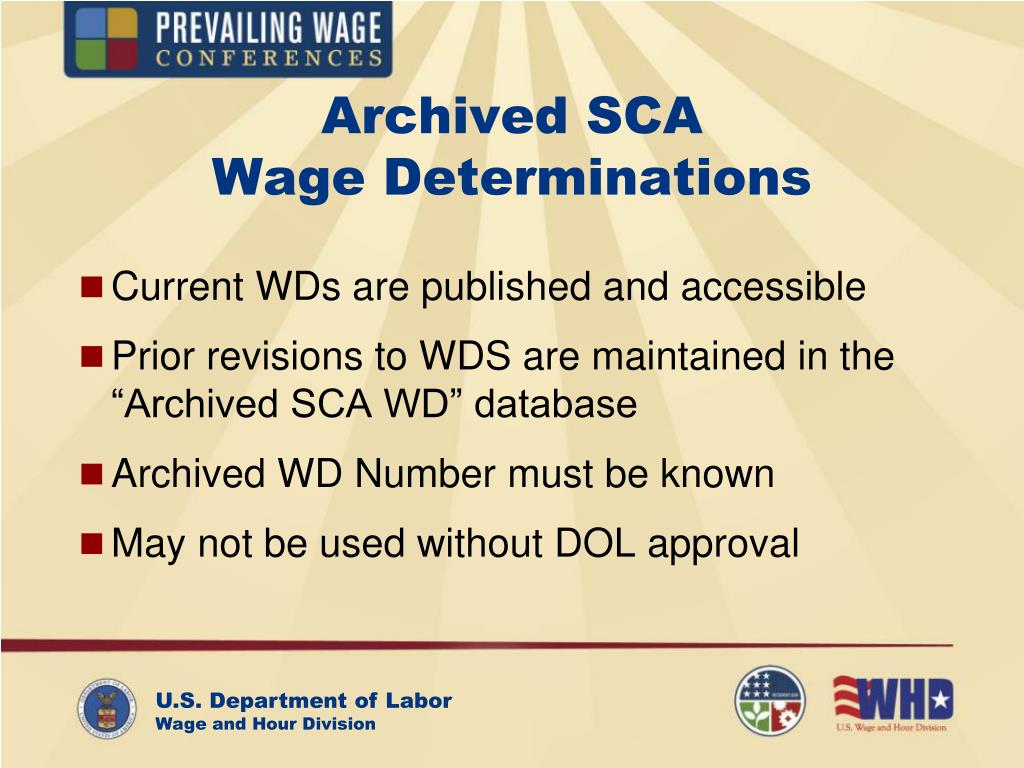 PPT Introduction to SCA Wage Determinations PowerPoint Presentation