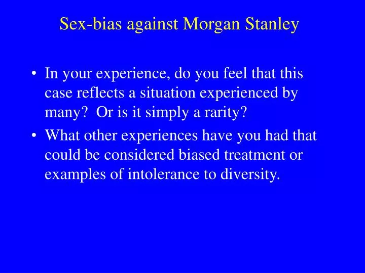 sex bias against morgan stanley n.
