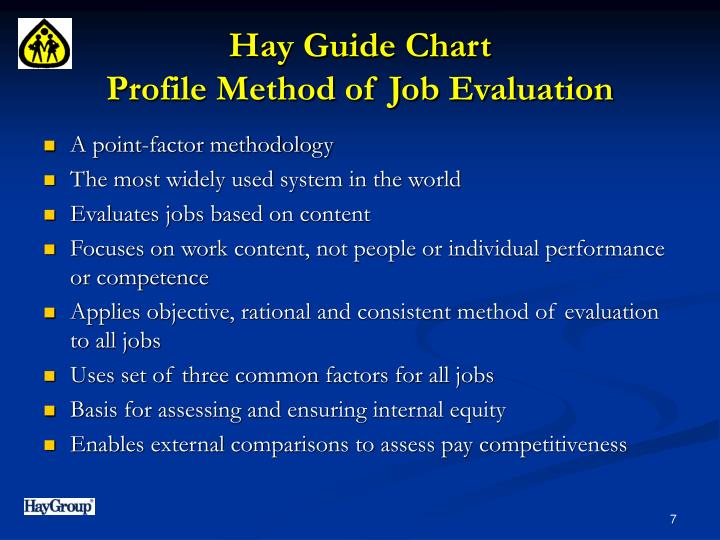 Hay group job evaluation guide chart
