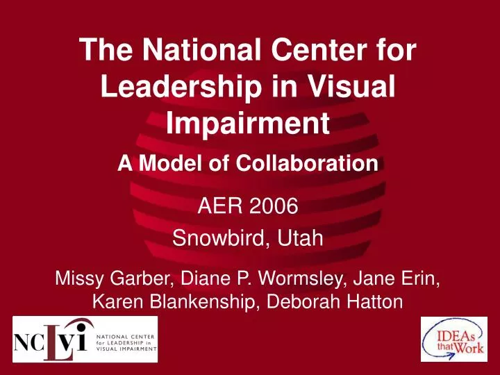 the national center for leadership in visual impairment n.