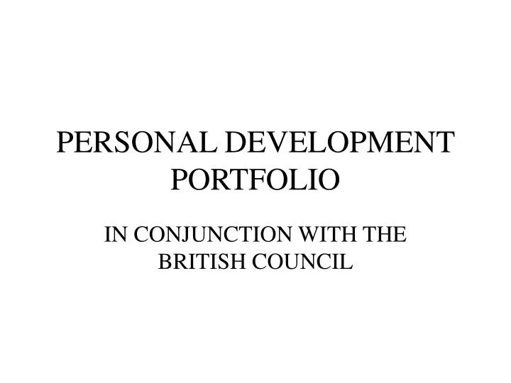 personal development portfolio