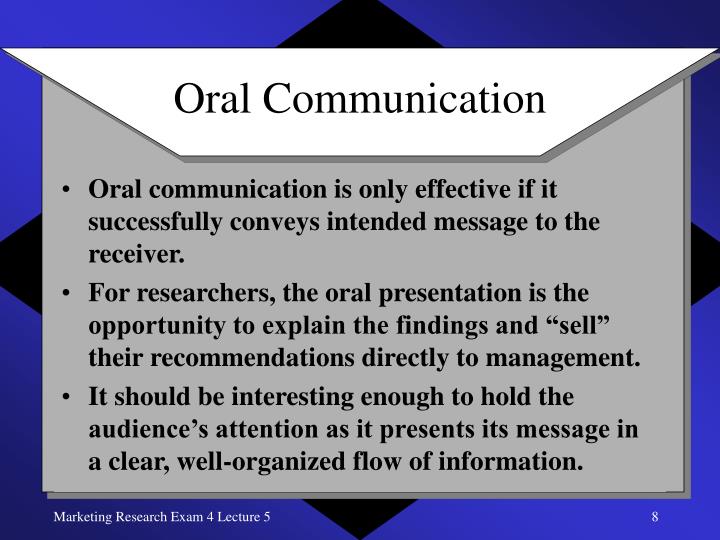 Basic Principles of Oral Presentation