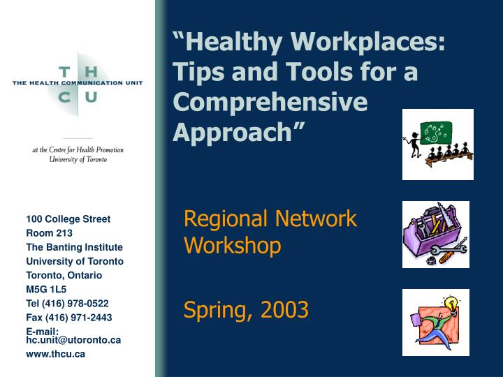 healthy workplaces tips and tools for a comprehensive approach n.