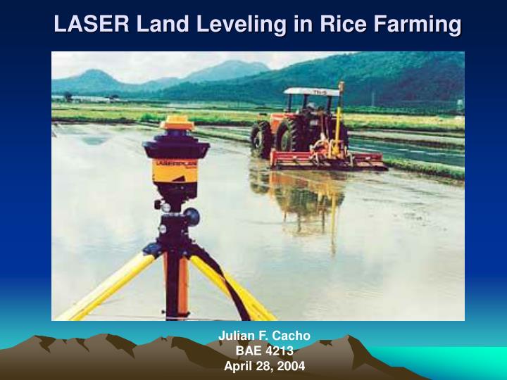 laser land leveling in rice farming n.
