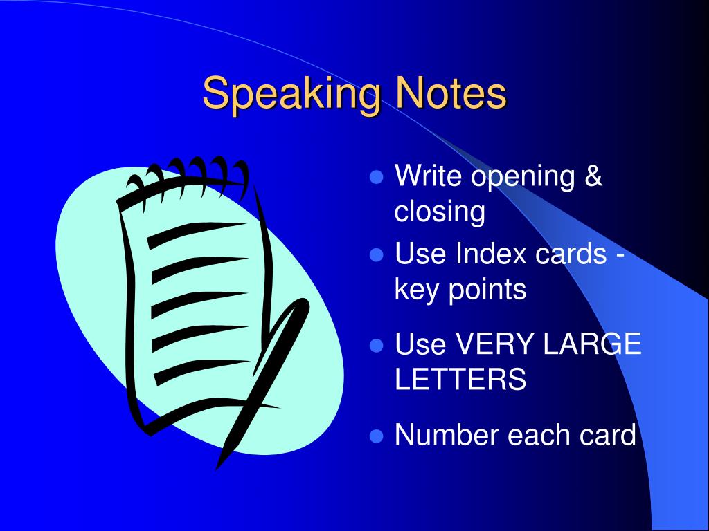 Speaking notes