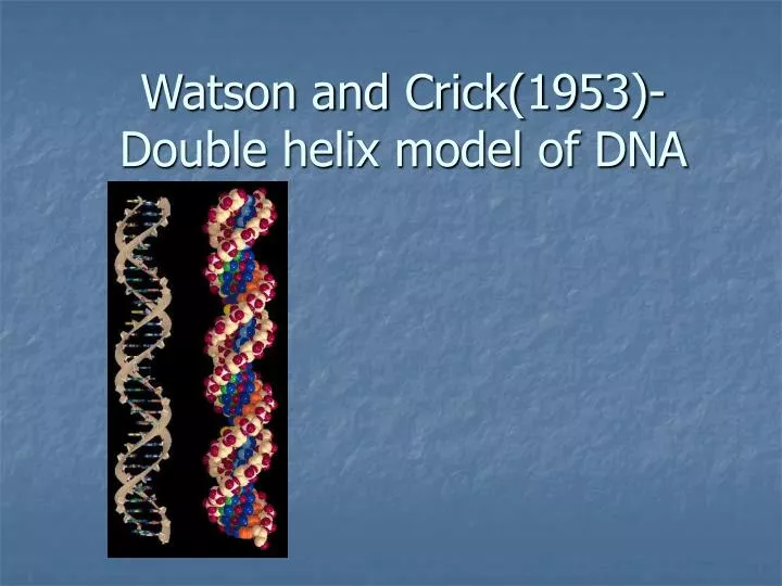 watson and crick 1953 double helix model of dna n.