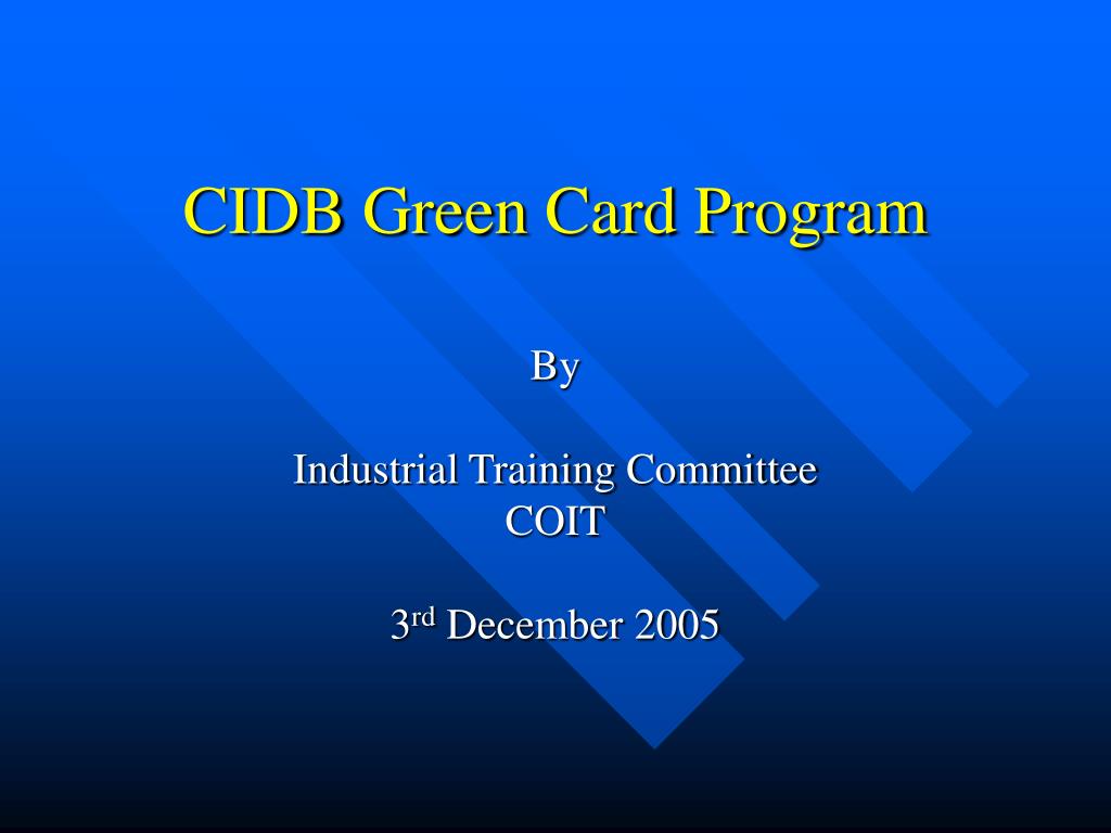Card cidb check green CIDB Green