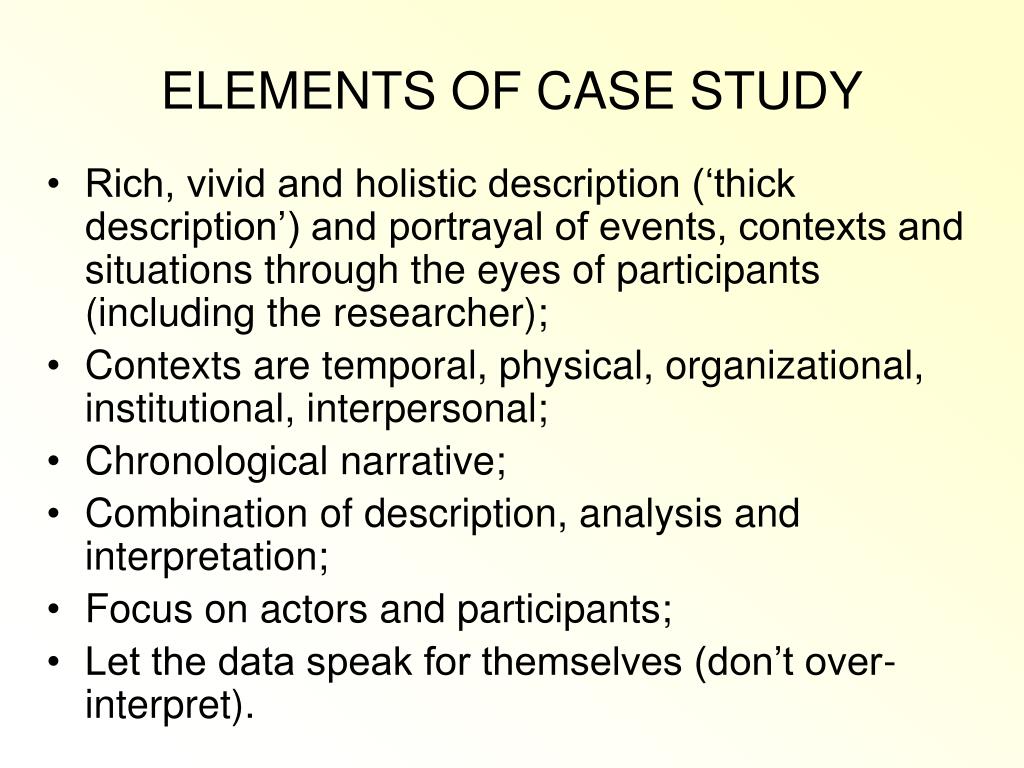 5 elements of case study