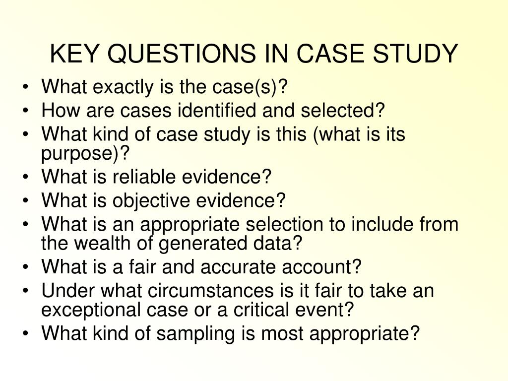 meaning of case study questions