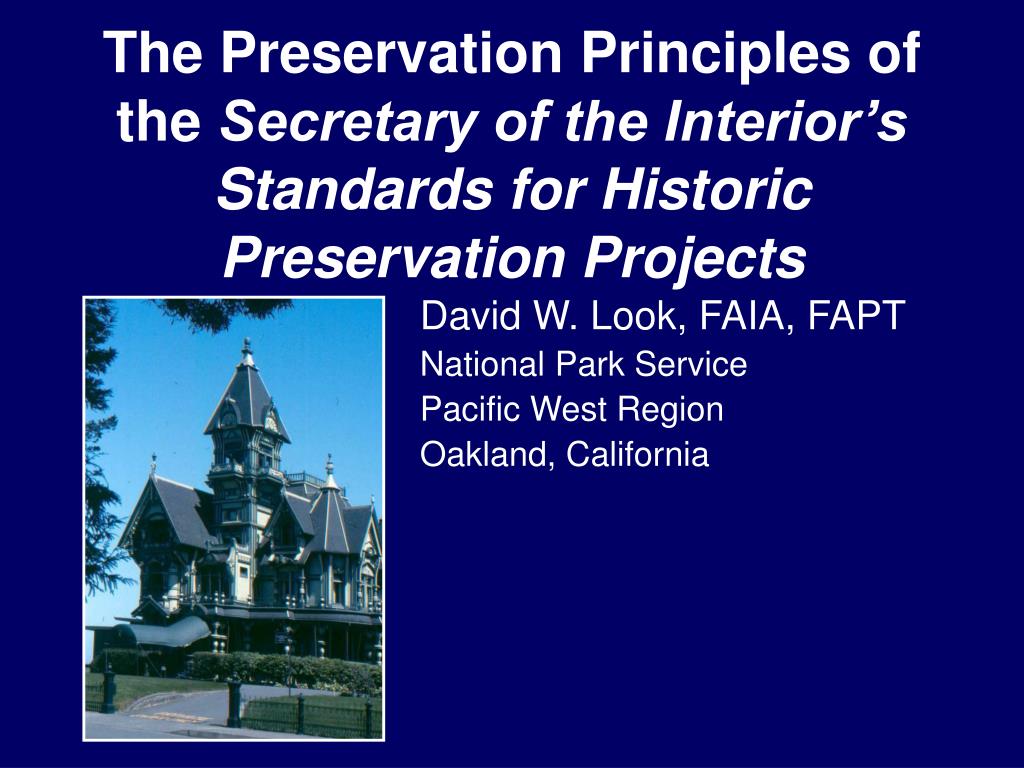 Ppt The Preservation Principles Of The Secretary Of The