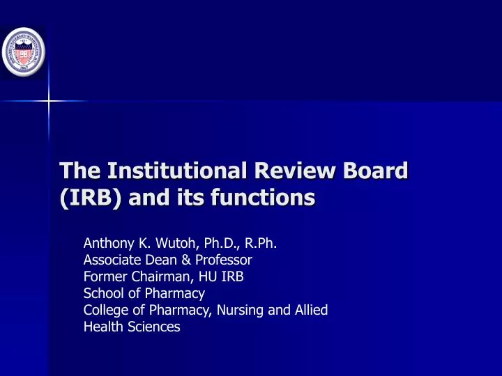 ppt-the-institutional-review-board-irb-and-its-functions-powerpoint