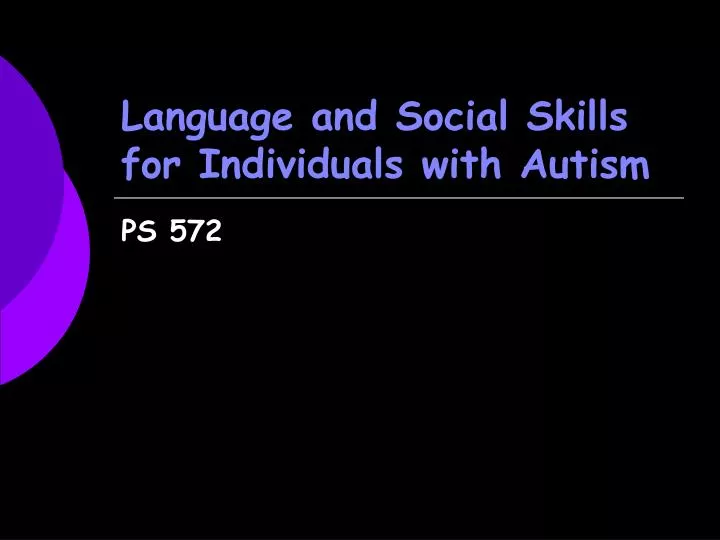 language and social skills for individuals with autism n.