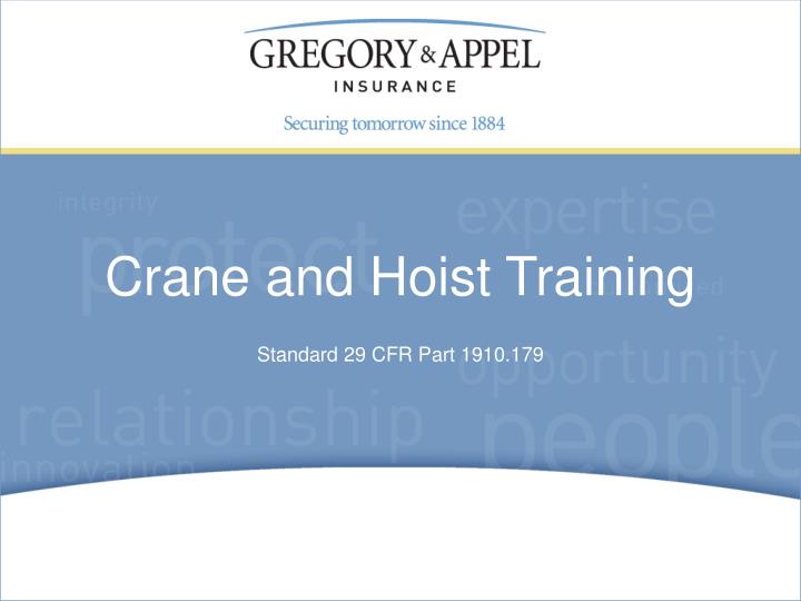 Ppt standard 29 cfr part 1910 179 powerpoint presentation free