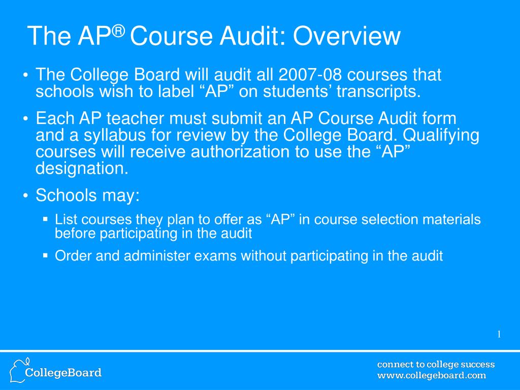 PPT The AP ® Course Audit Overview PowerPoint Presentation, free