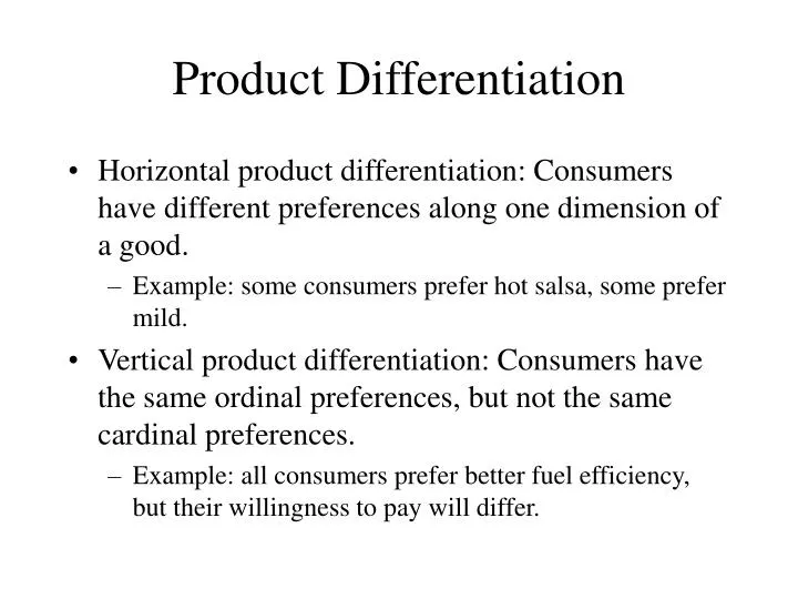 product differentiation n.