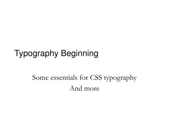 typography beginning n.