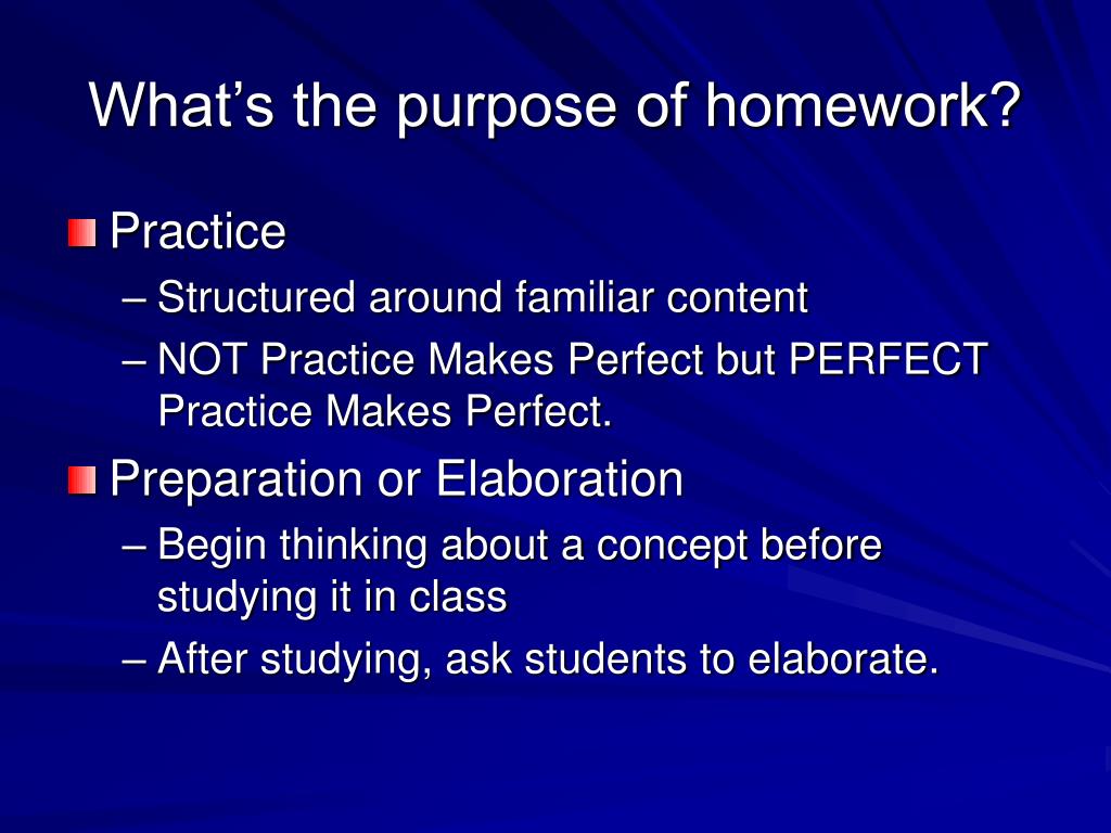 what is the purpose of school homework