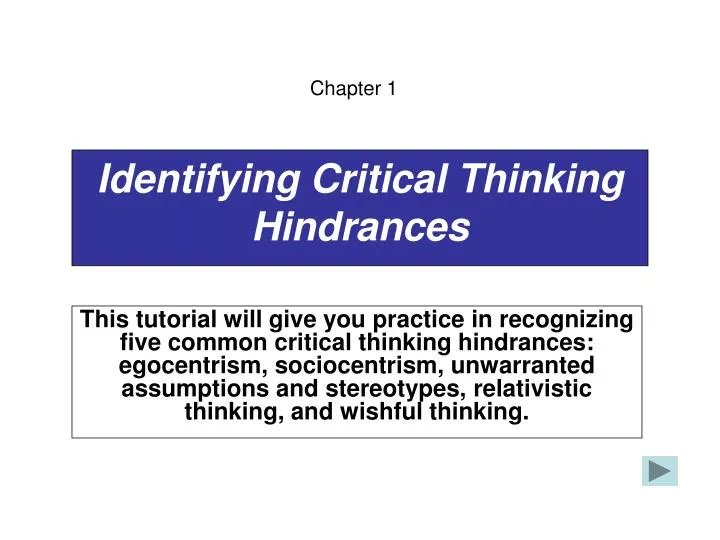 hindrance to critical thinking