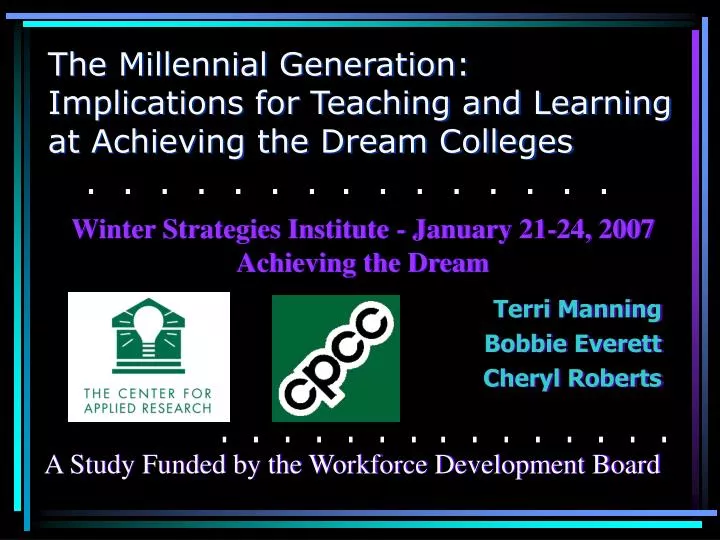 the millennial generation implications for teaching and learning at achieving the dream colleges n.